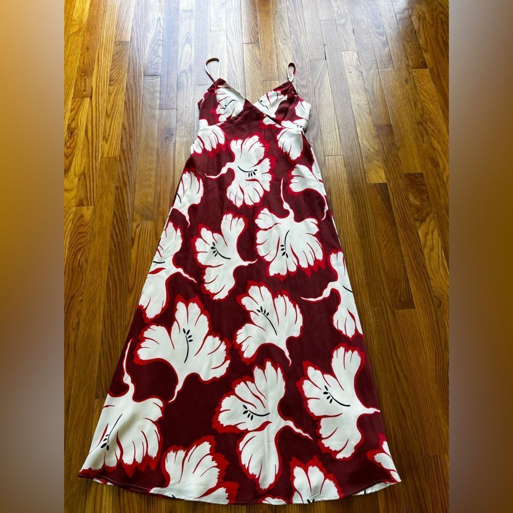 Anthropologie Sleeveless V-Neck Slip Midi Dress - Picture 4 of 5